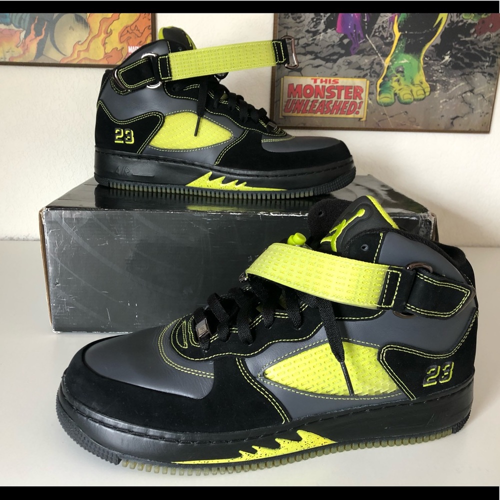 Nike Air Jordan Fusion 5 AJF5 LS Black/Cactus sz10